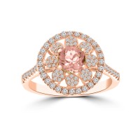 1.06 Ct Round Cut Morganite Diamond Anniversary Band ( G-H Color SI-2 I1 Clarity) 1.06 Ct Round Cut Morganite Diamond Anniversary Band ( G-H Color SI-2 I1 Clarity)